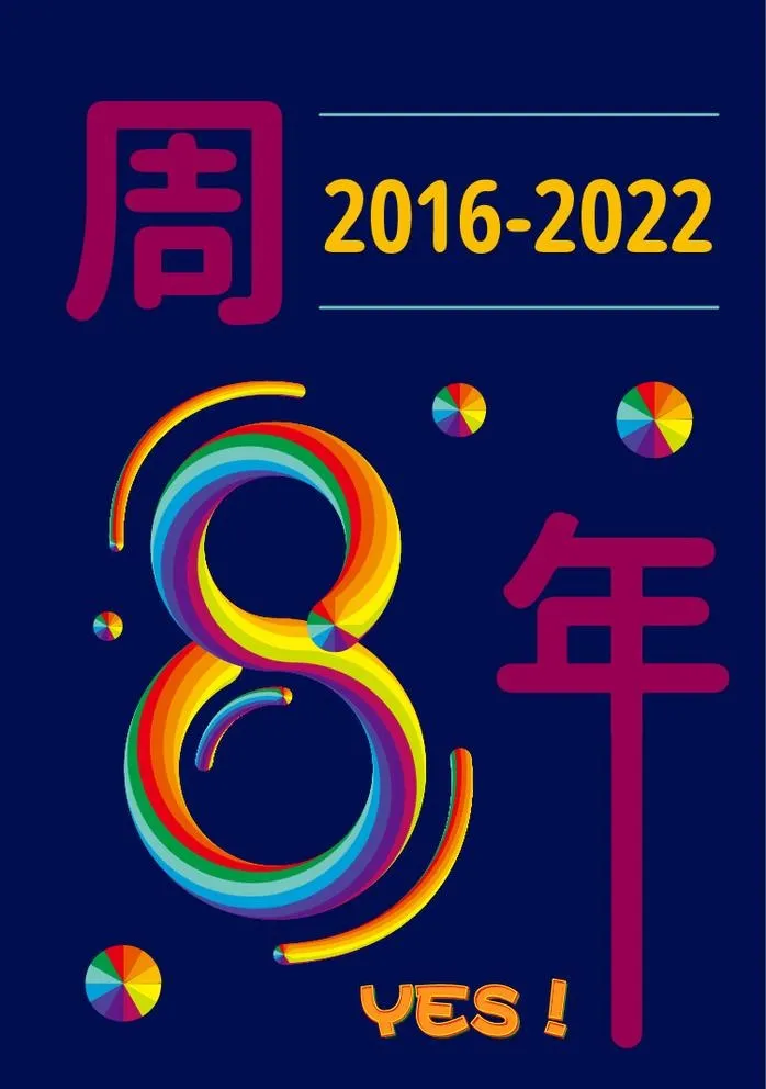 8周年海报图片ai矢量模版下载