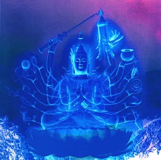 非常难得,四大坛法,蓝黑色圣像,修