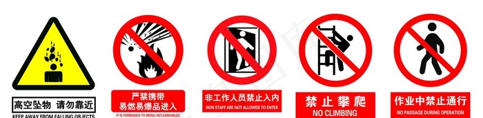 警示标识图片ai矢量模版下载