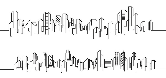 城市剪影线条图片