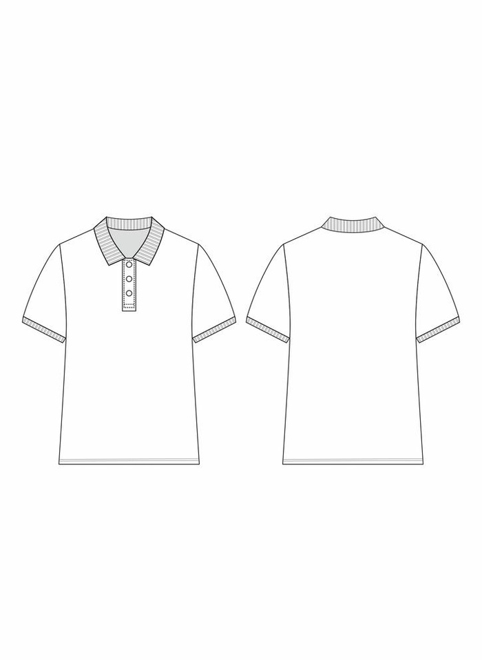 女装短袖翻领POLO衫服装设计图片ai矢量模版下载