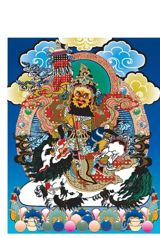 唐卡,无量寿佛,神像,莲花,宗教信仰,