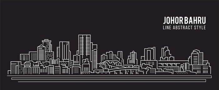 城市剪影图片ai矢量模版下载
