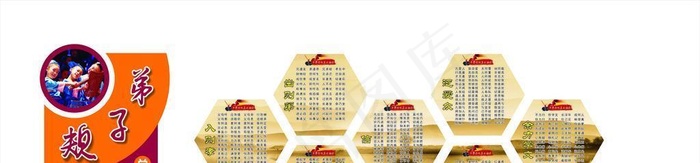 弟子规校园文化墙图片cdr矢量模版下载