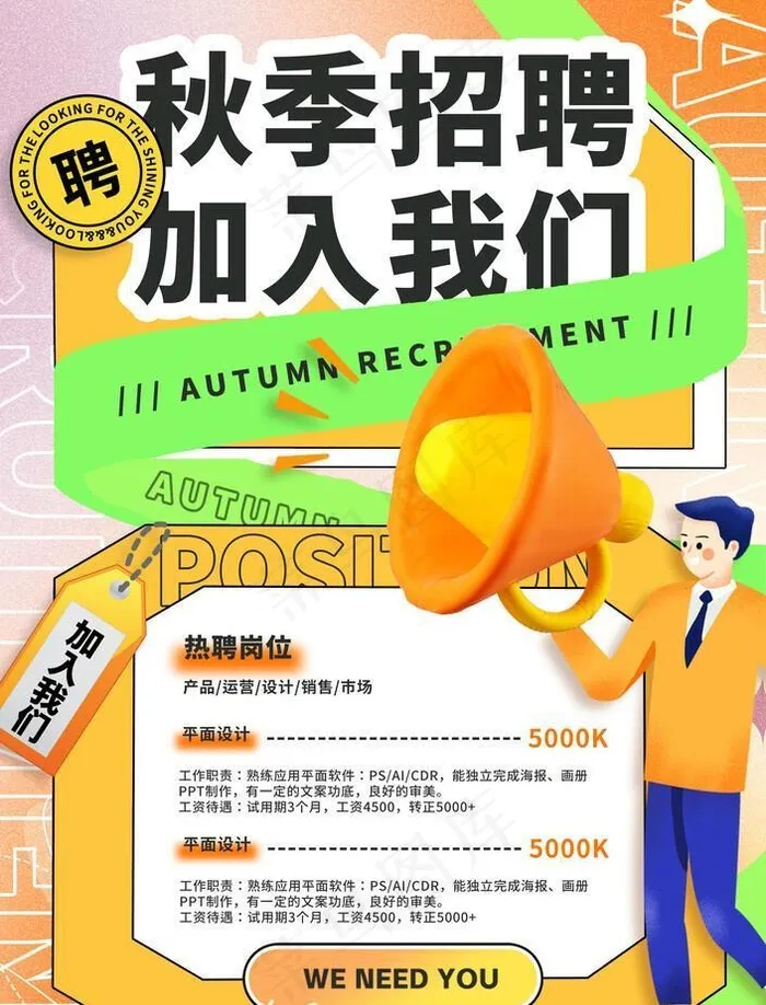 招聘 图片(3256x6532)psd模版下载