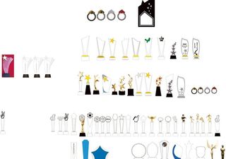 奖杯奖牌矢量图图片