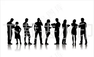 商务人物剪影矢量图片