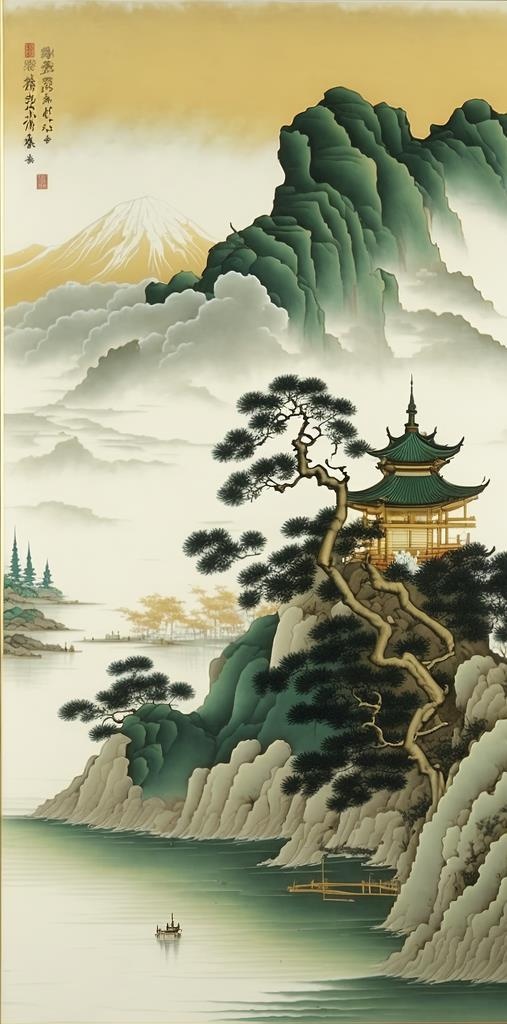 国画山水画图片(4016x7205)