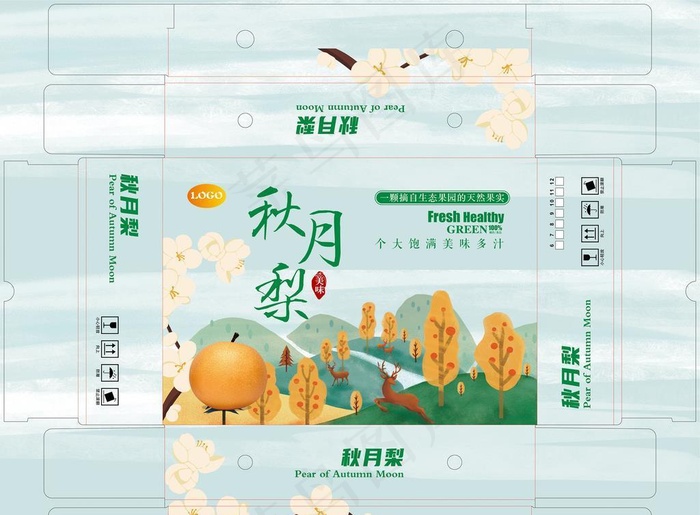 秋月梨包装图片
