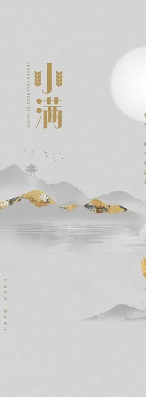 小清新传统24节气小满海报图片