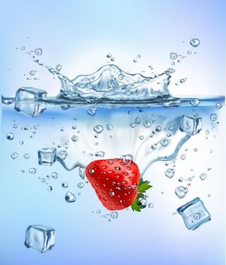 冰块 草莓图片