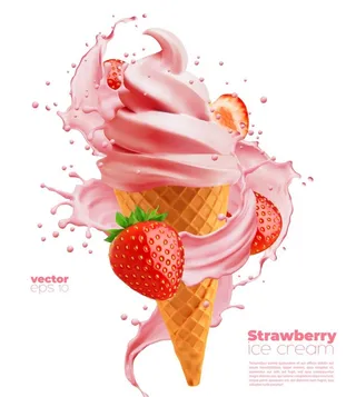 草莓冰淇淋图片