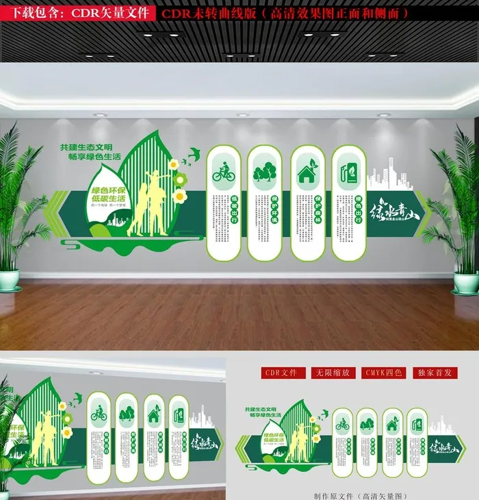 绿色环保文化墙图片