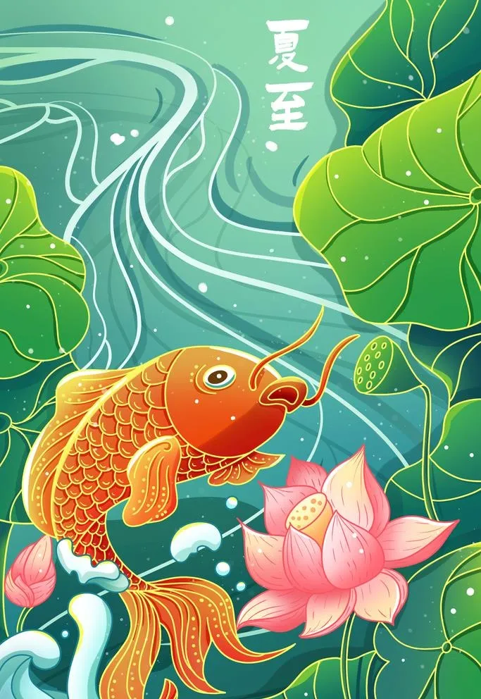 夏至插画图片