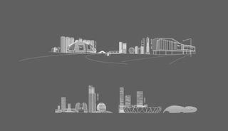 杭州城市建筑线稿图片