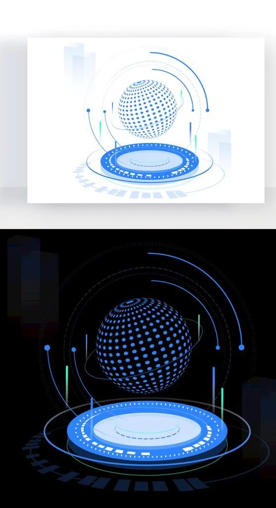 科技光影元素图片ai矢量模版下载