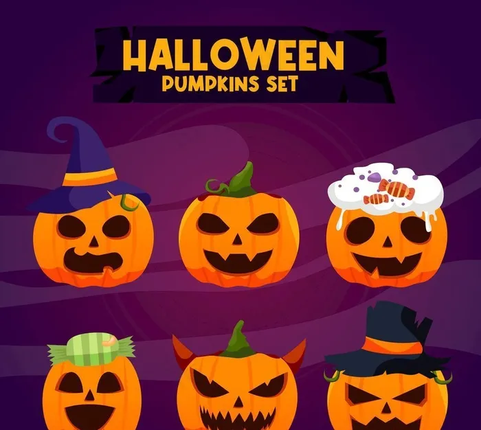 万圣节南瓜图片ai矢量模版下载