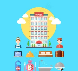 酒店元素图标图片