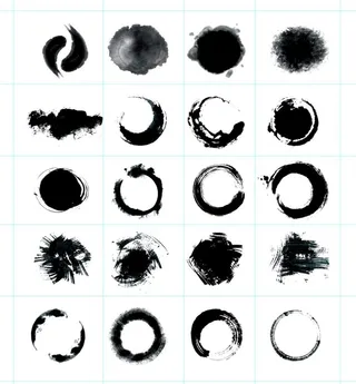 水墨毛笔圈图片