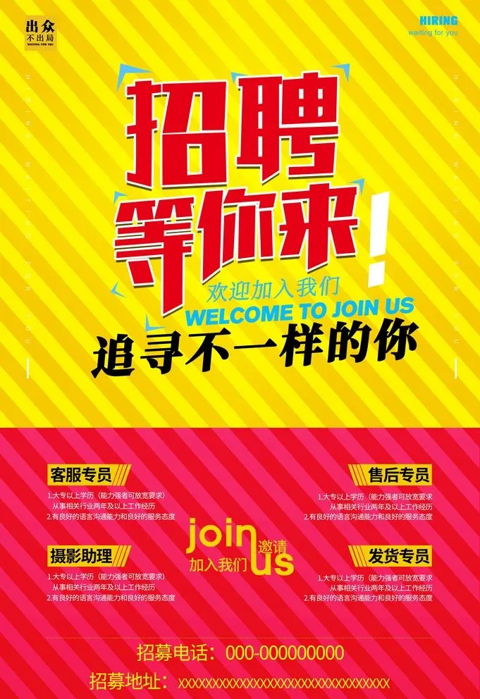 招聘海报图片(3534x5315)psd模版下载