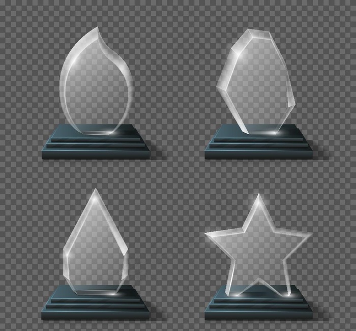 水晶奖杯图片