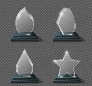 水晶奖杯图片