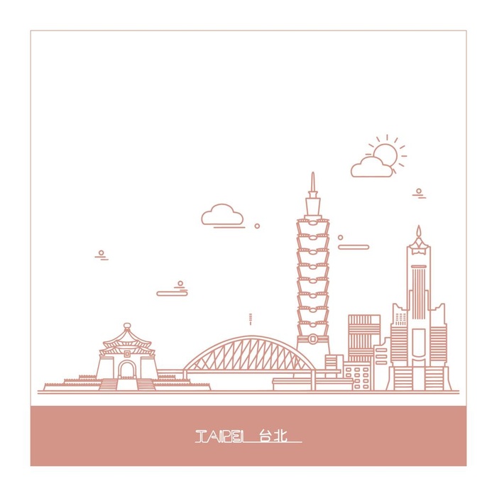 线条城市图片ai矢量模版下载