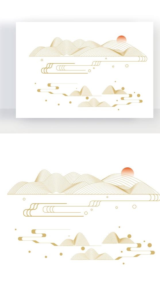山水线条图片