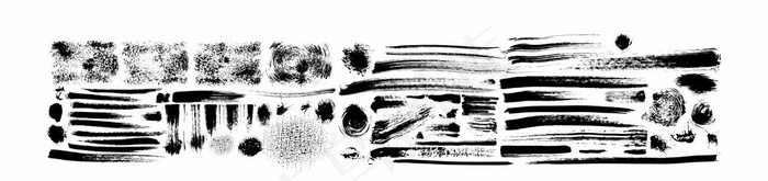 笔刷笔触古风毛笔字水墨矢量图片