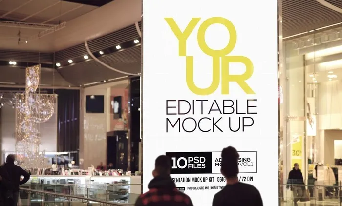 海报样机图片(5616x3744)psd模版下载