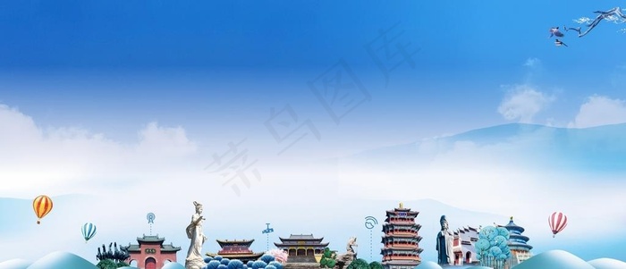 洛阳地标建筑展板图片cdr矢量模版下载