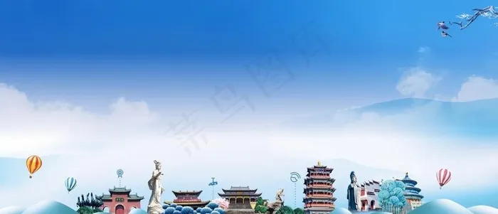 洛阳地标建筑展板图片cdr矢量模版下载