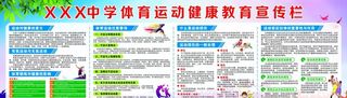 校园体育运动健康教育宣传栏图片