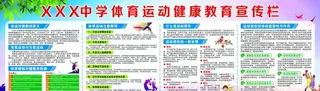 校园体育运动健康教育宣传栏图片