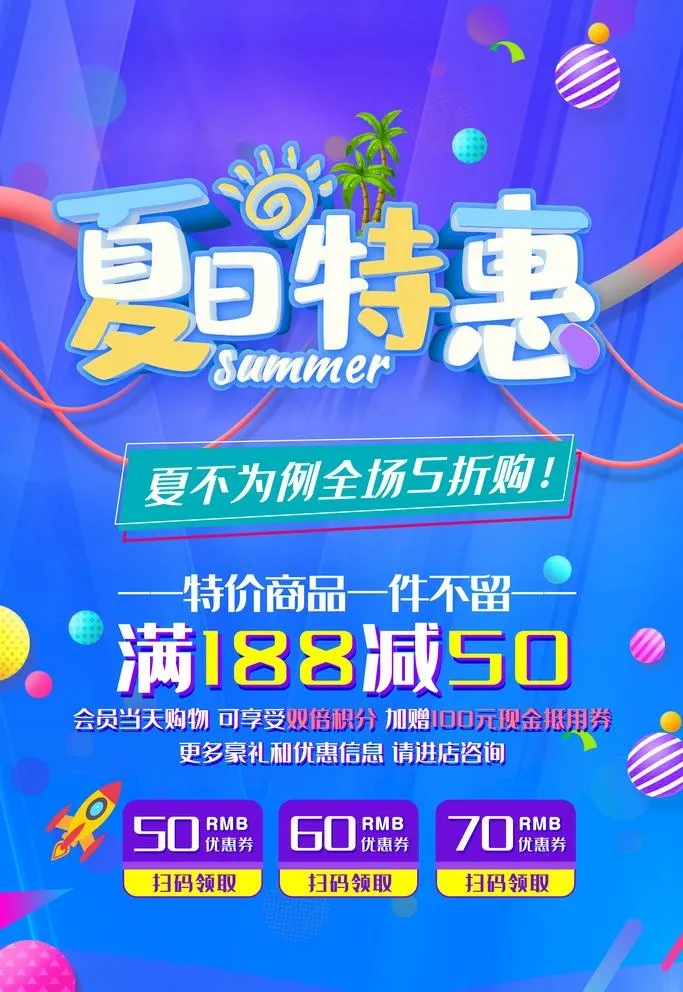 夏日特惠海报图片