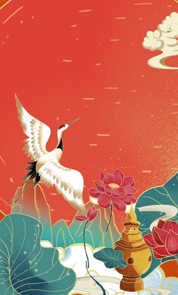 国潮背景设计图片(3545x5315)psd模版下载