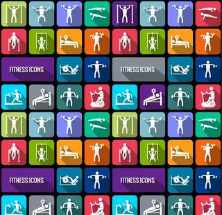 ai矢量运动健身图标图片