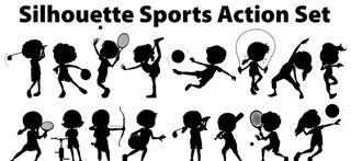 卡通运动剪影图片