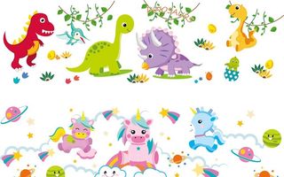 卡通动物背景恐龙独角兽图片