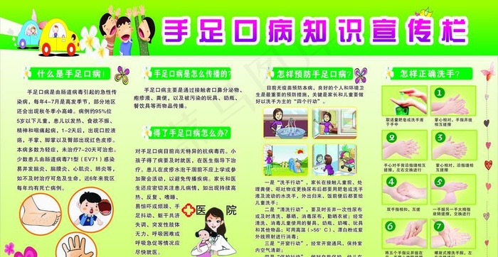 手足口病知识宣传栏图片cdr矢量模版下载