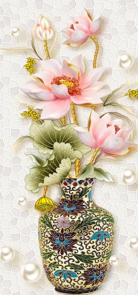 3D花玄关图片(3402x6803)psd模版下载