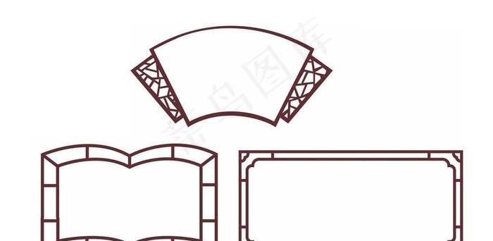 中式书本扇形边框图片