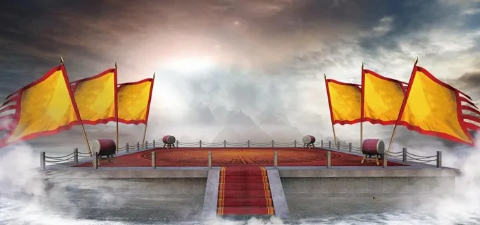 打擂古代擂台图片(1200x600)psd模版下载