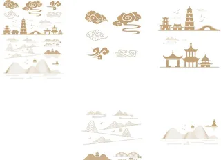 山水线条图 图片