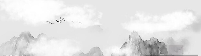 山水水墨背景图片(1920x600)psd模版下载