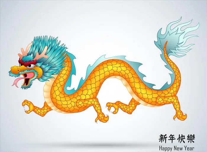中国龙图片ai矢量模版下载