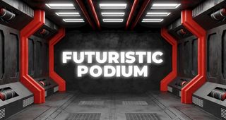 黑色科幻金属产品电商展台 图片