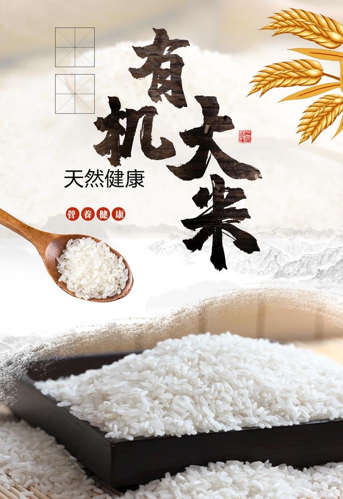 有机大米图片(3543x5315)psd模版下载