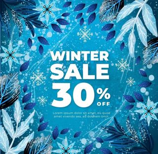 冬季冰雪植物促销海报图片