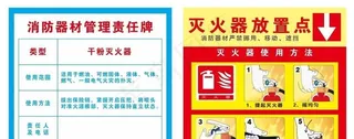 消防器材管理责任牌 灭火器使用图片